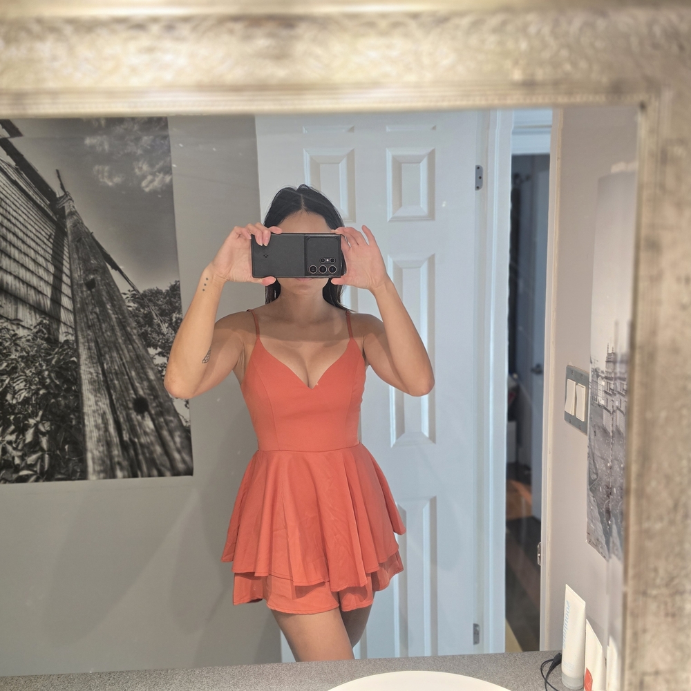 Fashion Nova Orange  Romper